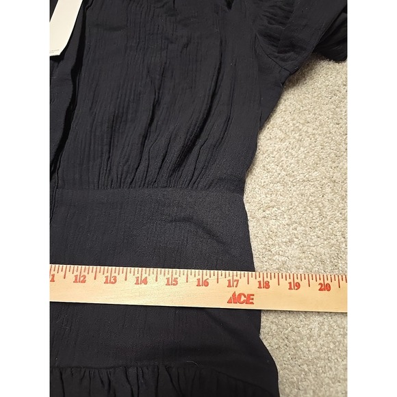 Heidi Merrick Womens Barcelona Black Gauze Midi Dress Sz XL NWT‎ $425 Minimalist - Picture 11 of 12